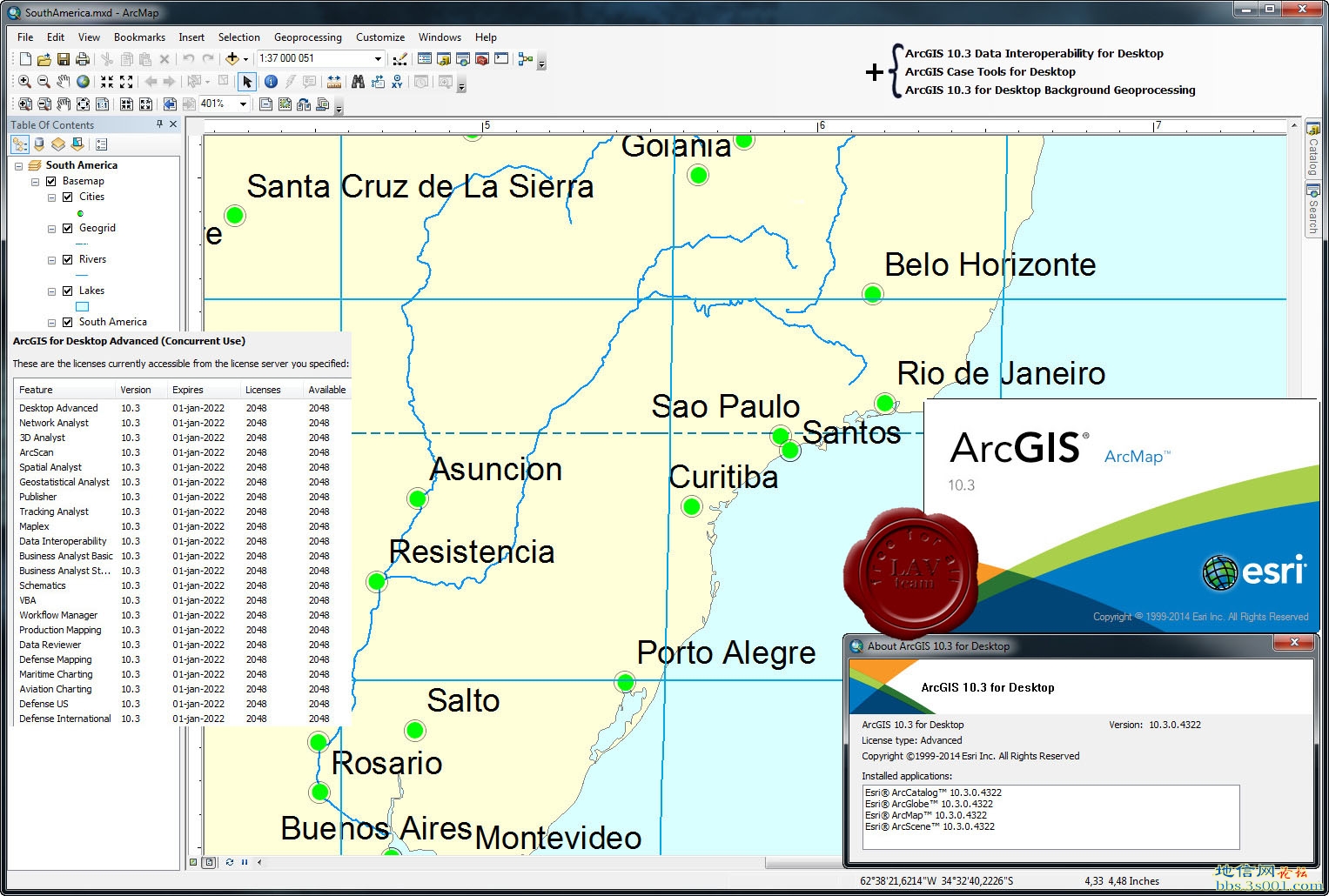 ESRI ArcGIS Desktop v10.3.0.4322 with addons